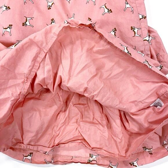 Janie and Jack Dusty Rose Dog Print Ruffles & Bow Lined Cotton Dress Girls Sz 6 - Picture 8 of 12